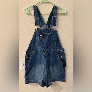 Blue Jean shorts overalls